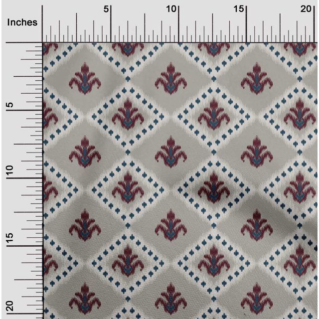 oneOone Polyester Lycra Fabric Argyle Ikat Printed Craft Fabric BTY 56 Inch Wide