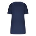 thumbnail image 3 of Birdeem T-Shirt à Col Rond Boutonné pour Femmes Haut à Manches Courtes Ample, 3 of 9