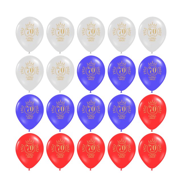 RKSTN Fall Decorations for Home 70 Years Decoration Queens Balloons With Gold Ribbon 2022 Street Party Celebration UK Decorations