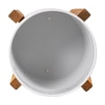 thumbnail image 2 of Mainstays Metal White Round Planters with Wood Stand 17.3"H, 2 of 9