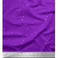 thumbnail image 1 of Soimoi Purple Poly Georgette Fabric Dots & Star Fabric Prints By Yard 52 Inch Wide, 1 of 3