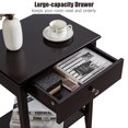 thumbnail image 4 of Costway Table de Chevet Table d'Extrémité Rangement Présentation Mobilier de Chambre Tiroir Étagère à Côté Brun, 4 of 9