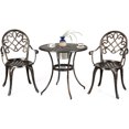 thumbnail image 2 of Patiojoy Ensemble de 3 Chaises de Salle à Manger en Aluminium Coulé pour Patio, 2 of 8