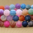 thumbnail image 4 of Bracelet Extensible Unisexe en Perles Rondes de 8 mm en Agate Patinée Multicolore Naturelle, 4 of 5
