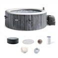 thumbnail image 1 of Intex PureSpa Greywood Deluxe Spa Set 140 Bubble Jet Hot Tub with Cover, 77"x28", 1 of 11