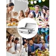 thumbnail image 4 of BeesClover Chafing Dishes 2 Pack Stainless Steel Commercial Catering 9QT Food Servers Warmers with Temperature Control Display for Buffet, Parties, Weddings, 4 of 7