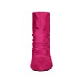 thumbnail image 2 of BLISSFUL STEP Bottines à Talon Aiguille Plissées à Bout Pointu pour Femmes Rose Vif 6, 2 of 7