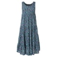 thumbnail image 3 of zanvin Robes d'Été pour Femmes à Col Rond Sans Manches Grande Taille Décontractées Amples Sans Manches Florales Quotidiennes en Lin Imprimé Longue Robe Maxi pour Fête Décontractée, Bleu, 3 of 6