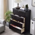 thumbnail image 4 of Better Home Products Isabela Commode à 4 Tiroirs en Bois de Pin Massif, Fini Tabac, 4 of 8