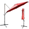 thumbnail image 2 of Costway Parasol Déporté de Patio 11 Pi Rotation Cantilever Aluminium Inclinaison Base Croisée Bordeaux, 2 of 10