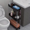 thumbnail image 1 of 1 Pce Chariot de Rangement à 3/4 Niveaux, Étagère Mobile Mince pour Salle de Bain, Multifonction, 1 of 4