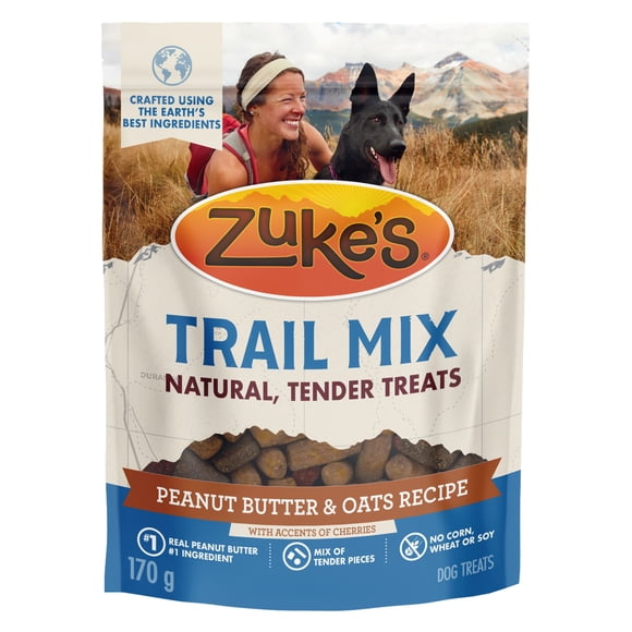 Zuke's Mélange Montagnard Recette au Beurre d'Arachide et à l'Avoine, Gâteries pour Chiens, 170 g
