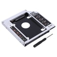 thumbnail image 1 of AluminumHDD SSD Enclosure, Noise Absorbing Holder, 2nd HDD SSD,CD ROM, Dual Boot, 12.7mm Thick, -13Pin, Support 2nd OS,I II III, 1 of 8