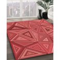thumbnail image 3 of Ahgly Company Tapis d'Intérieur Lavables à la Machine, Carrés, Transitionnels, Rouges, 7 Pieds Carrés, 3 of 7