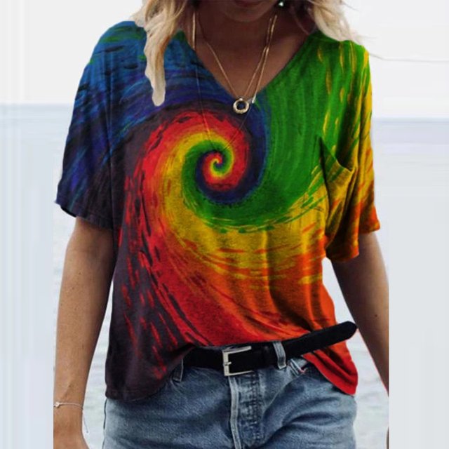 SMihono Hauts pour Femmes Été Chic Décontracté Mode T-Shirt d'Été pour Femmes Imprimé à Manches Courtes Col Rond T-Shirt Décontracté Hauts Tee Grande Taille T-Shirt