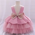 thumbnail image 4 of Robe de Princesse pour Filles Enfants Filles à Volants Princesse Demoiselle d'Honneur Robe de Concours Anniversaire Fête Robe de Mariage, 4 of 9