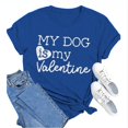 thumbnail image 1 of Tittly T-Shirts pour Femmes T-Shirts Graphiques Saint-Valentin Mon Chien Est Mon Valentin Imprimé Chandail Décontracté Imprimé Col Rond T-Shirt Chandail pour Femme T-Shirt T-Shirts Chemises Hauts pour Femmes Bleu Pâle m, 1 of 8