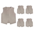 thumbnail image 1 of TOPTIE Kid Volunteer No-Button Child Vest Waistcoat Party Vests 5 Packs-Khaki-M, 1 of 5