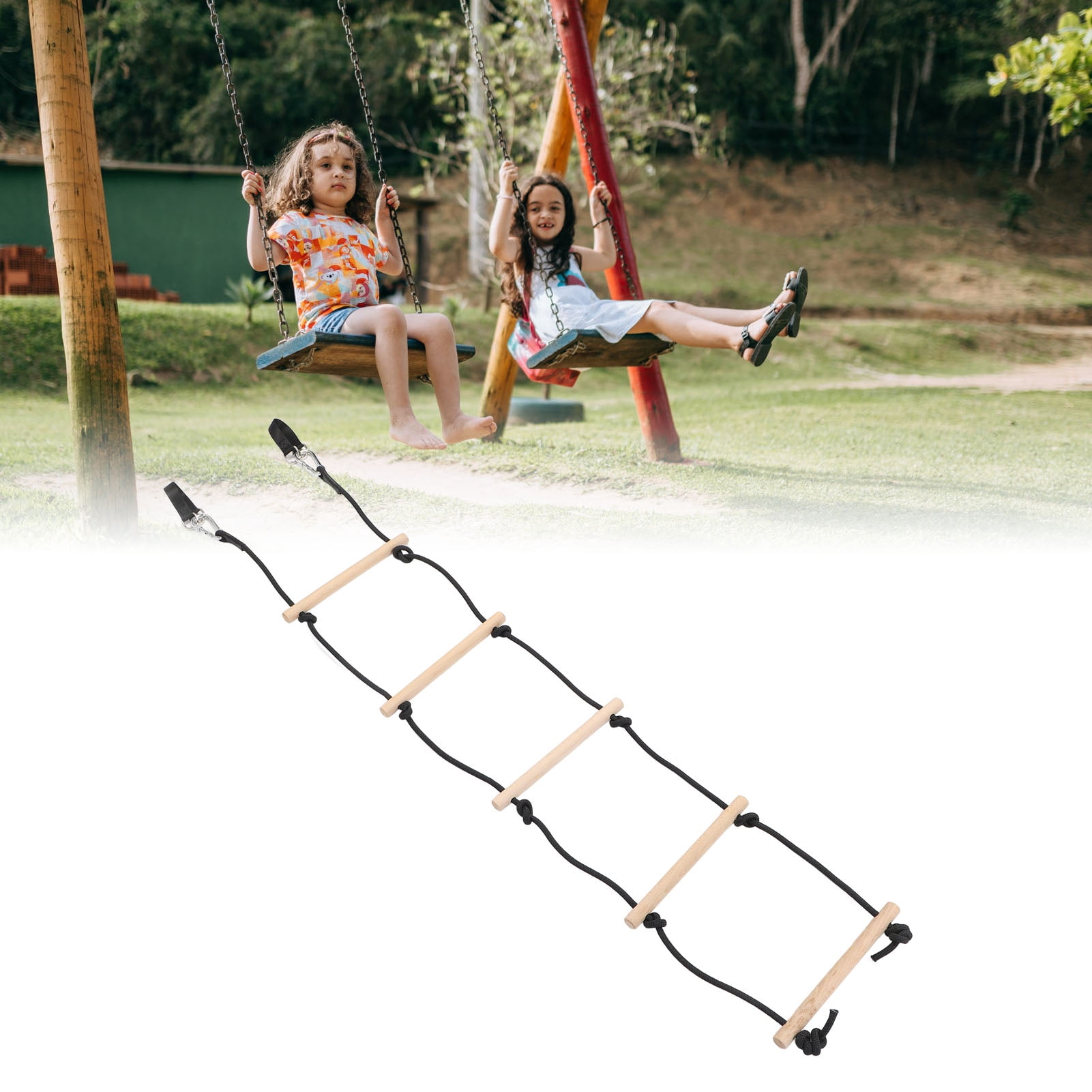 Kids Swing Rope Ladder, Prevent Slip Kids Rope Ladder 100kg 5 Steps Easy To Use Multifunctional  for Playground