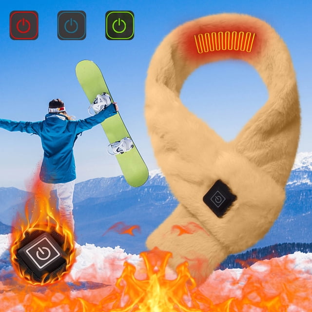 EGNMCR Camping & Hiking Heating Scarf USB Electric Heating Neck Protection Cold Invisible Zipper Scarf a scarf