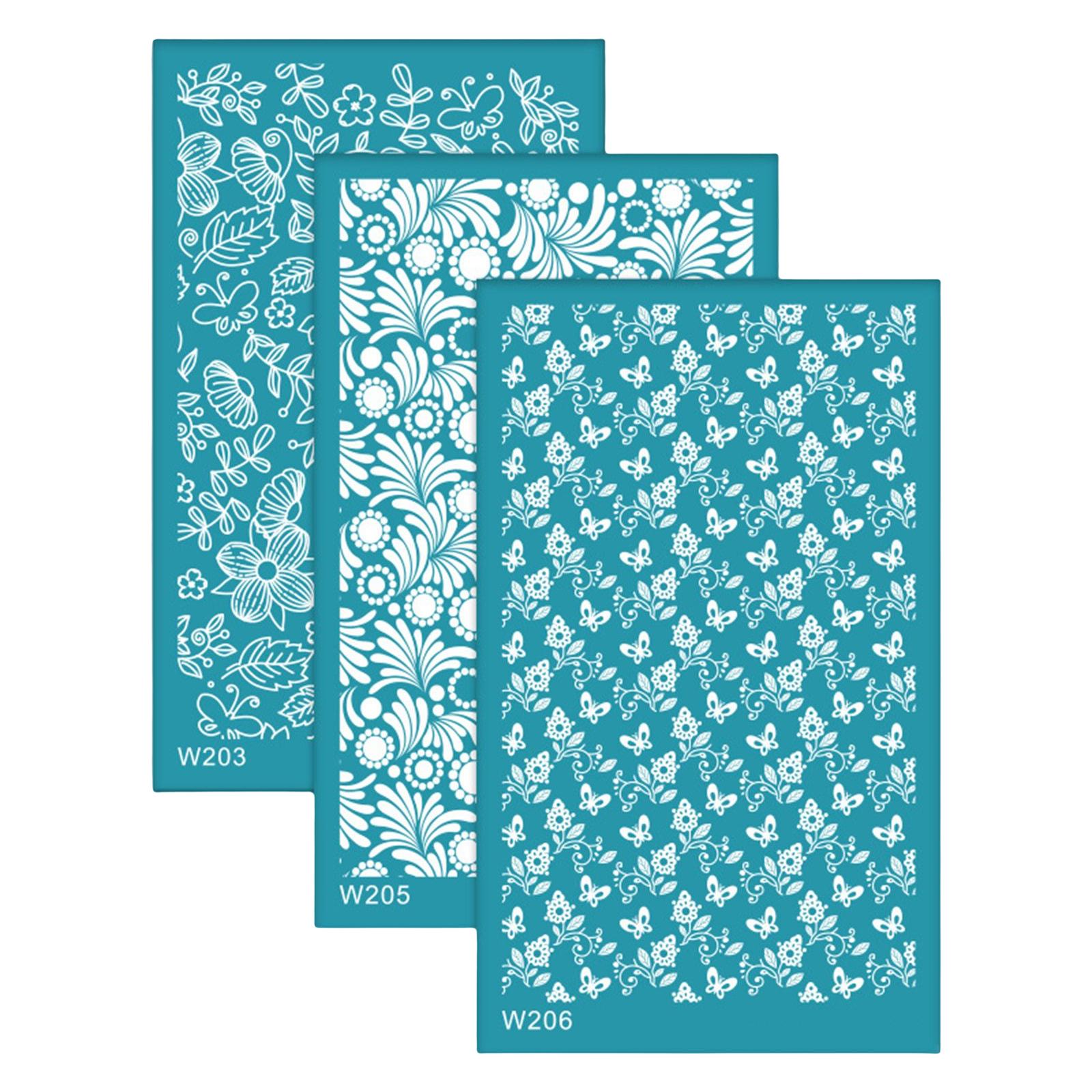 Rongfmy 3 Pcs Pochoirs en Argile pour Écran de Soie, Kit d'Impression Réutilisable pour Écran de Soie
