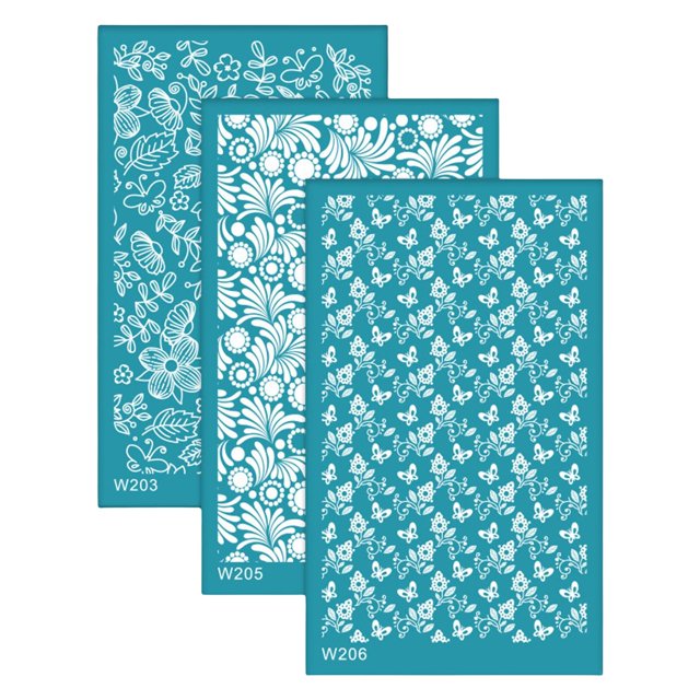 Rongfmy 3 Pcs Pochoirs en Argile pour Écran de Soie, Kit d'Impression Réutilisable pour Écran de Soie