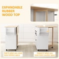 thumbnail image 4 of CoSoTower Rolling Kitchen Cart on Wheels with Drop Leaf, Kitchen Island with 3 Drawers, Solid Wood Top and Towel Rack, White, 4 of 7