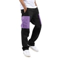 thumbnail image 1 of Men's Cargo Work Pants Straight Fit Casual Adjustable Hem Daily Wear Comfortable Loose Fit Jogger Trousers with Drawstring, 1 of 5