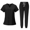 thumbnail image 3 of Female Scrub Set V Neckline Comfortable Nurse Work Clothing for Beauty Salon M, 3 of 8