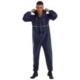 thumbnail image 2 of TiaoBug Combinaison Imperméable à Capuche une Pièce pour Homme, Combinaison de Pluie Réfléchissante, Combinaison à Fermeture Éclair, Bleu Marine G, 2 of 7