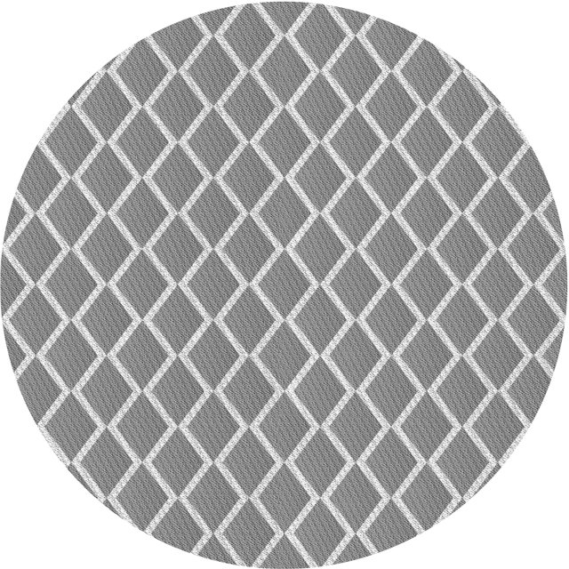 Ahgly Company Tapis de Zone Rond d'Intérieur Lavable à la Machine, Style Transitionnel, Gris Argenté, 6 Pieds Rond