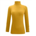 thumbnail image 5 of Dagegui Chandails à Col Roulé pour Femmes Automne Hiver Coupe Ajustée Manches Longues Tricoté Chandail Uni Chandail Hauts Jaune,G, 5 of 5