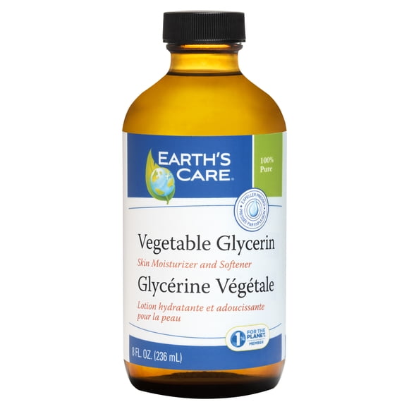 Earth's Care Pure Liquid Glycerin Vegetable Glycerin for Skin Care & Hair Care, 8 Fl OZ