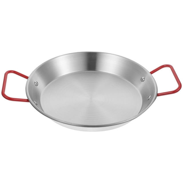 CHUANK Poêle à Paella en Acier Inoxydable avec Doubles Poignées - 20 cm