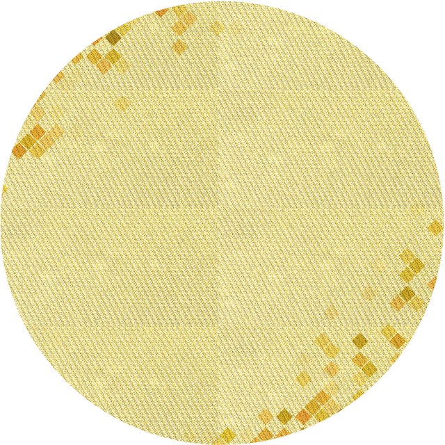 Ahgly Company Tapis Rond Lavable en Machine Intérieur Transitionnel Jaune Soleil, 8 Pieds Rond