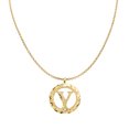 thumbnail image 1 of Precious Stars 14K Yellow Gold Round Wreath Initial Letter 'Y' Pendant with 20" Chain Necklace, 1 of 5
