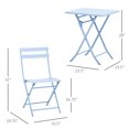 thumbnail image 3 of Outsunny Ensemble Bistro de Jardin 3 Pcs Bleu, 3 of 10