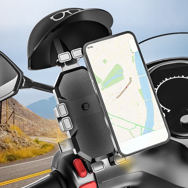 Boovnll Car Accessories, Motorcycle Phone Holders with Small Helmet Rain Shield Bracket Octodontic Fixed Cell Phone Navigation Frame Motorcycle Phone Mount Motorcycle Accessories