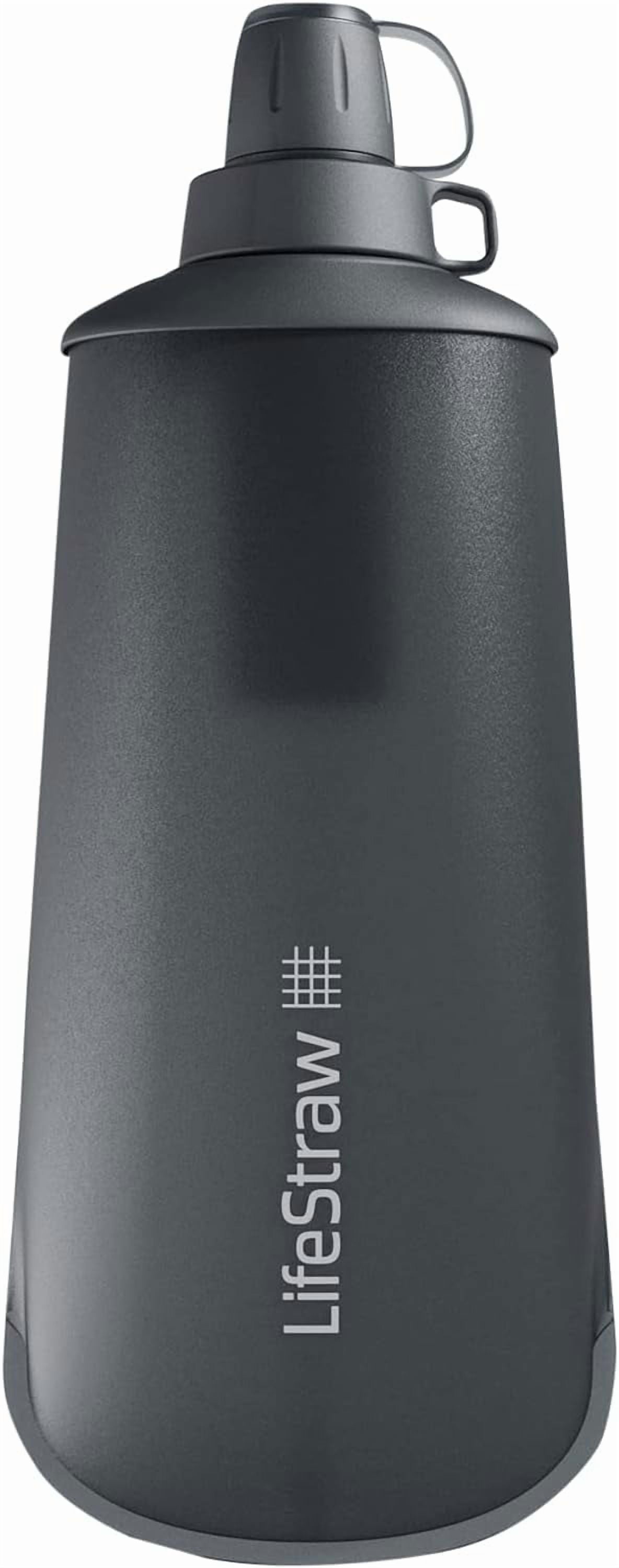 Filtre LifeStraw Peak Squeeze, pour le camping, la randonnée, les activités de plein air et les situations d'urgence, gris montagne foncé, 1 litre