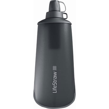 Filtre LifeStraw Peak Squeeze, pour le camping, la randonnée, les activités de plein air et les situations d'urgence, gris montagne foncé, 1 litre