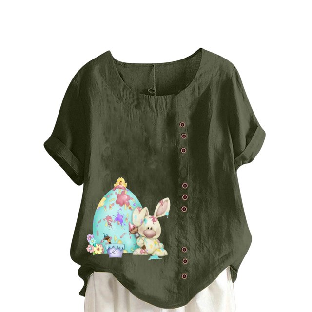 Birdeem Chemise Décontractée Oversize d'Été pour Femmes Col Rond Manches Courtes Imprimé Floral Ample