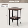 thumbnail image 3 of Gymax 2PCS Round End Table Night Stand w/ Storage Shelf Industrial Bedside Table Rustic Brown & Black, 3 of 10