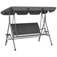 thumbnail image 1 of Outsunny 3-Seat Porch Swing with Canopy Outdoor Swing Chair w/ Rattan Seat, 1 of 10