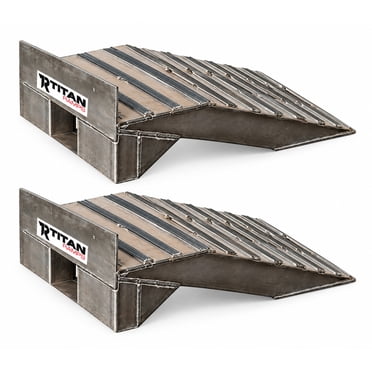 Titan Ramps Aluminum Semi Truck Riser Ramps 20,000 Pound Capacity, Silver