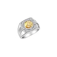 thumbnail image 3 of RYLOS Mens Rings 14K White Gold Designer Round Gemstone &  Sparkling Diamond Ring Citrine November Birthstone Rings For Men, Men's Rings, Gold Rings Sizes 8 - 13, 3 of 7