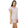 thumbnail image 3 of Bimba Ensemble de Nuit Mignon pour Femmes en Coton, Haut Boutonné avec Short, 3 of 7