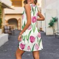 thumbnail image 4 of Ovzne Robes pour Femmes 2025 Robe Mode d'Été pour Femmes avec Poches Imprimée Sans Manches à Col en V Robe pour Femmes Imprimée Liquidation, 4 of 5