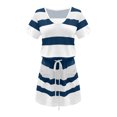 thumbnail image 4 of Bigersell Robes de Mariage de Plage pour Mariée Été Femme Col Rond Manches Courtes Mini Robe T-Shirt Style D-16 Robes de Soirée Dames Élégantes Robes d'Été Régulières, Marine TTG, 4 of 4
