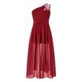 thumbnail image 2 of Lejafay Robe de Demoiselle d'Honneur Junior pour Fille, Combishort à Paillettes Sans Manches à une Épaule, Robe de Soirée Formelle Bourgogne 8, 2 of 6