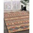 thumbnail image 2 of Ahgly Company Tapis d'Intérieur Ronds Abstraits Brun Rouge, Tapis de Zone Abstraits, 4 Pieds Rond, 2 of 6